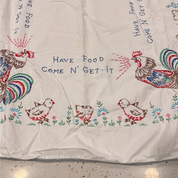 Other - Vintage Farmhouse Rooster and Chickens Tablecloth